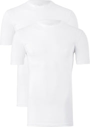 Claesen's Basics T-shirts (2-pack) - heren T-shirts O-hals - wit -  Maat: L