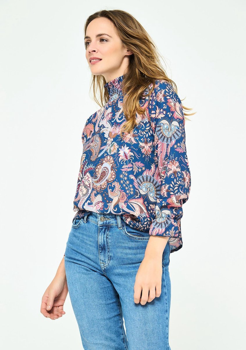 Blouse met paisley print - Light Blauw