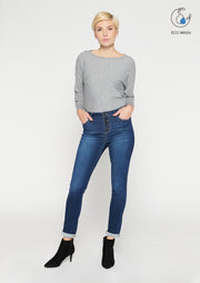 Slim jeans met hoge taille - Donker Blauw