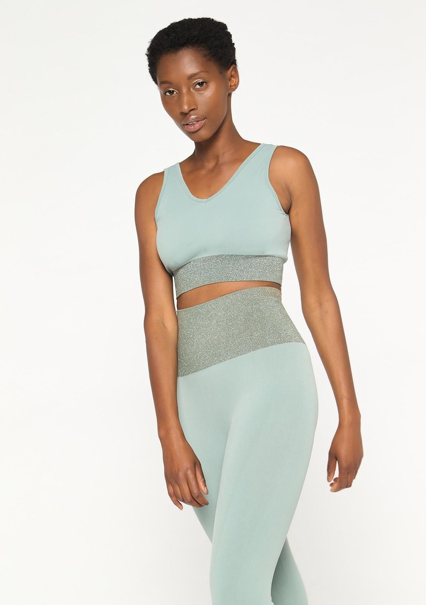 Sportbeha met lurex - Licht Groen