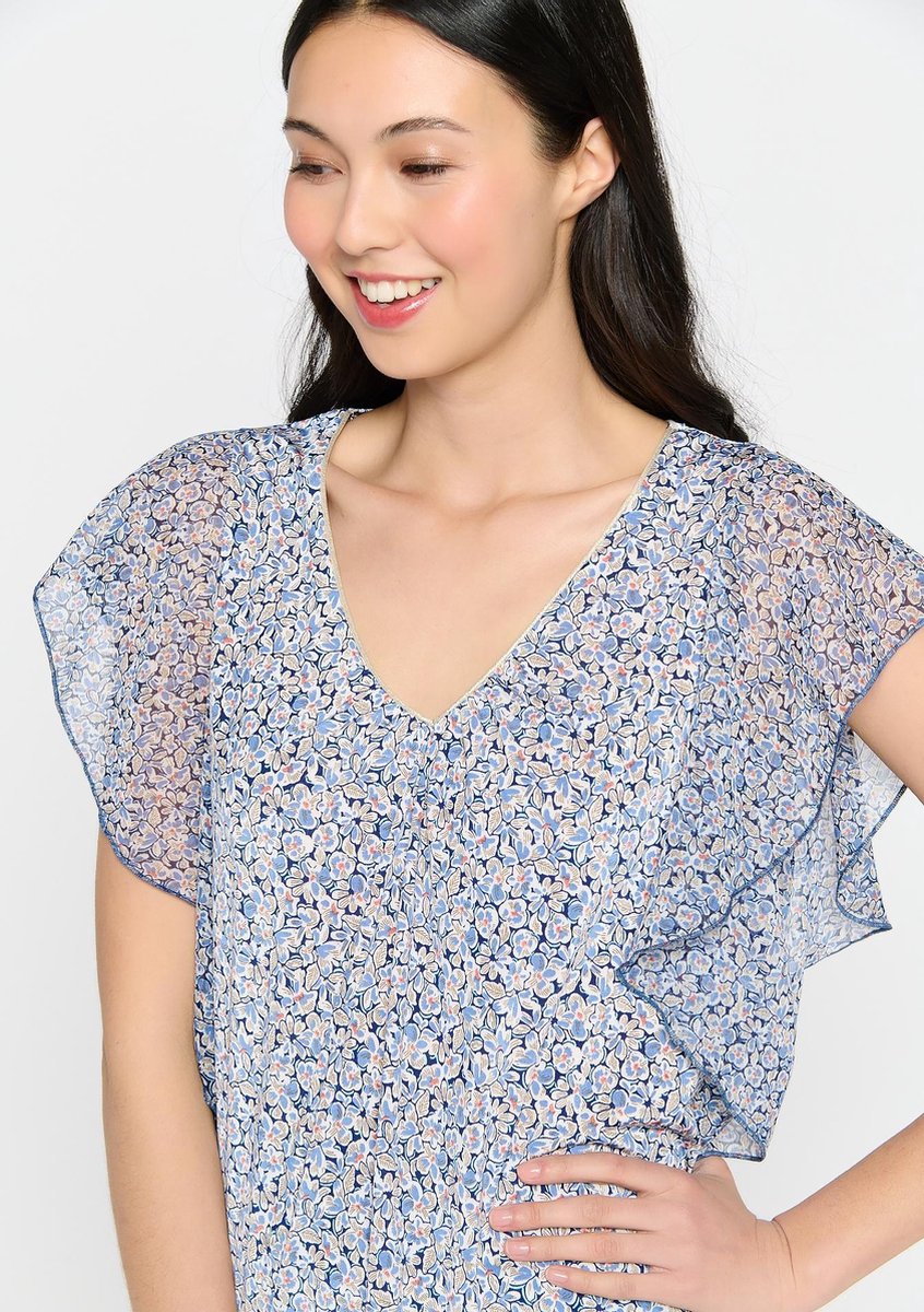 T-shirt met grote vlindermouwen - Light Blauw