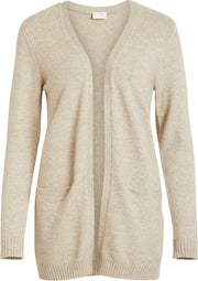 Viril L/s Open Knit Cardigan-noos 14044041 Natural Melange