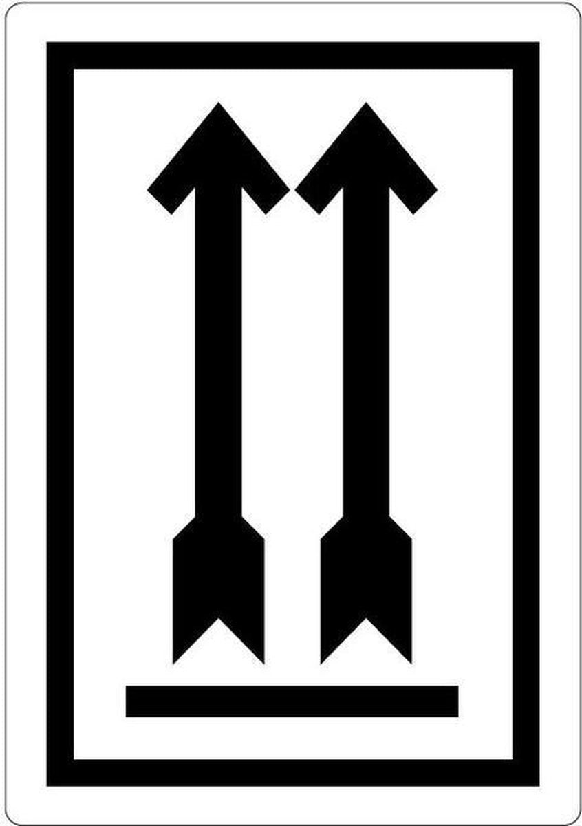 Etiketten pijlen zwart (deze kant boven) 100 x 70 mm (1 rol á 500 stuks)