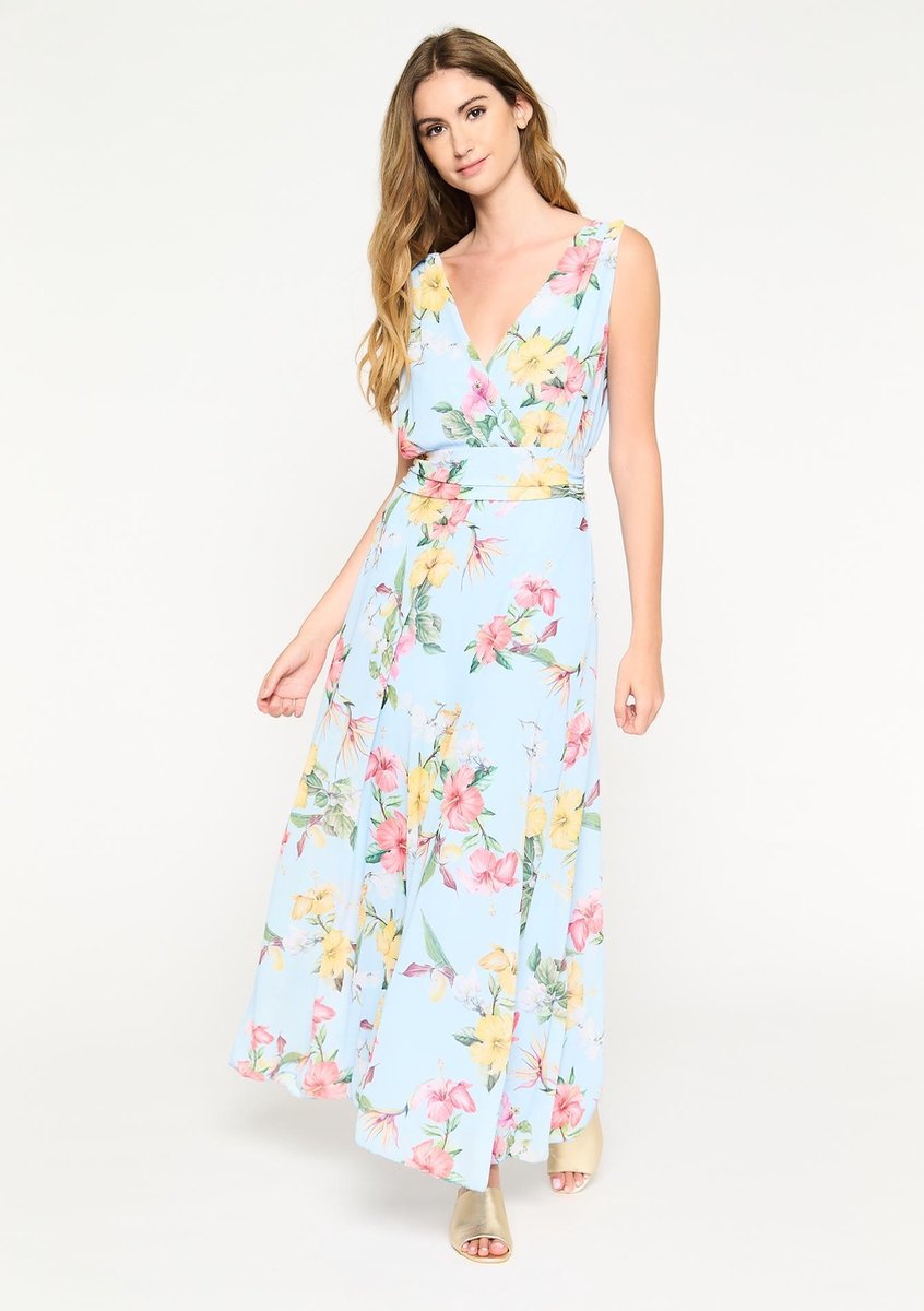 Maxi jurk met bloemenprint - Light Blauw