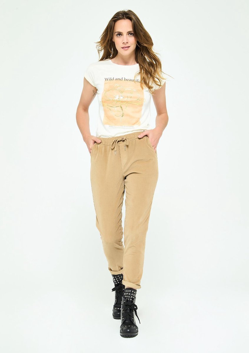 Slouchy corduroy broek - Camel