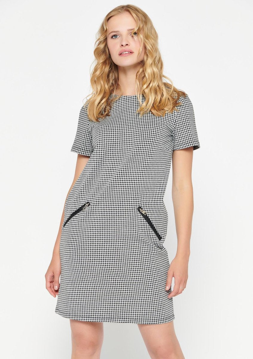 Mini jurk met ruit - Zwart