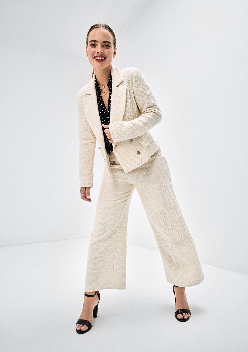 Klassieke broek met officiersknopen - Wit