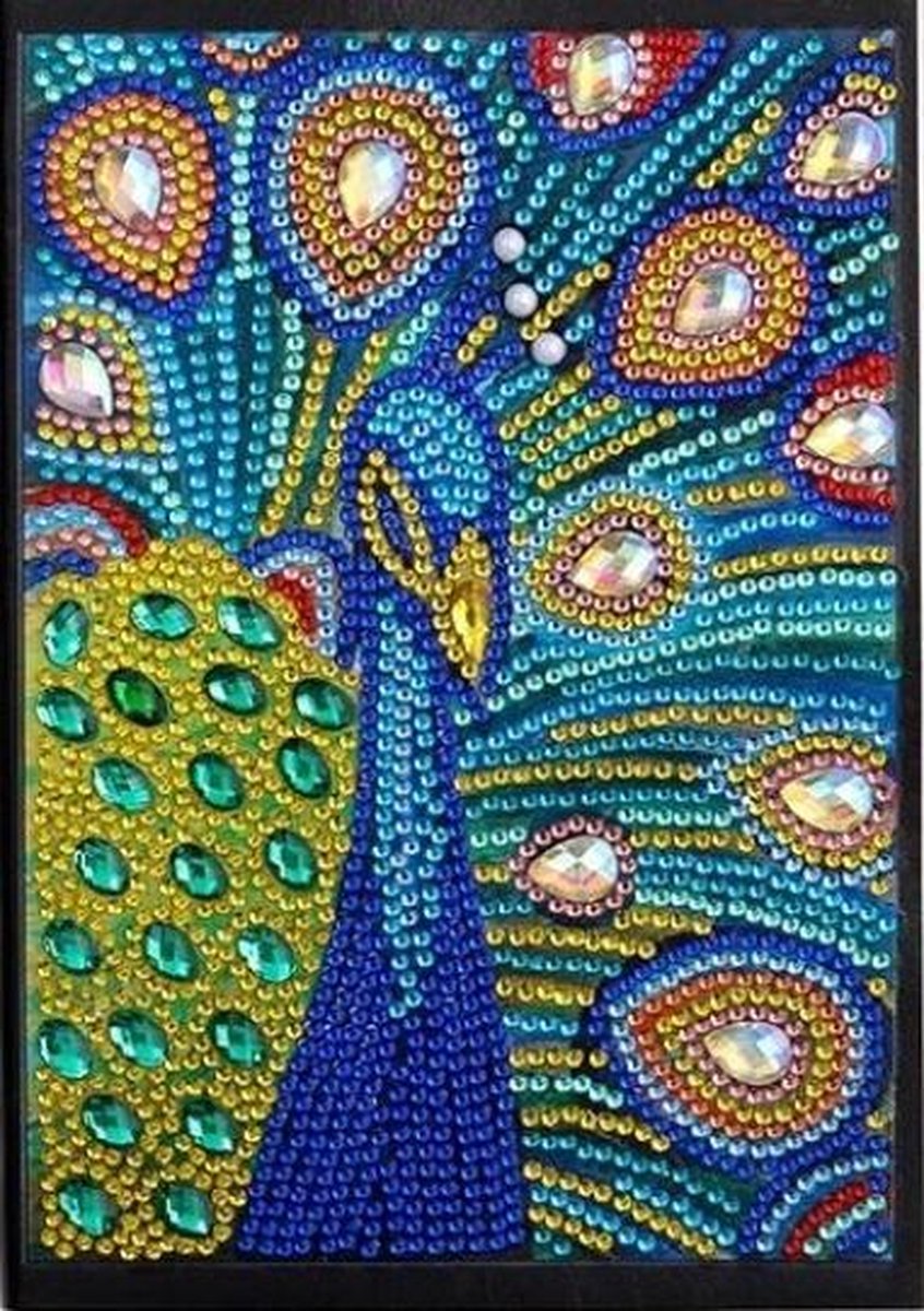 Diamond Painting Dieren - Notitieboek a5 - Pauw - Compleet Pakket