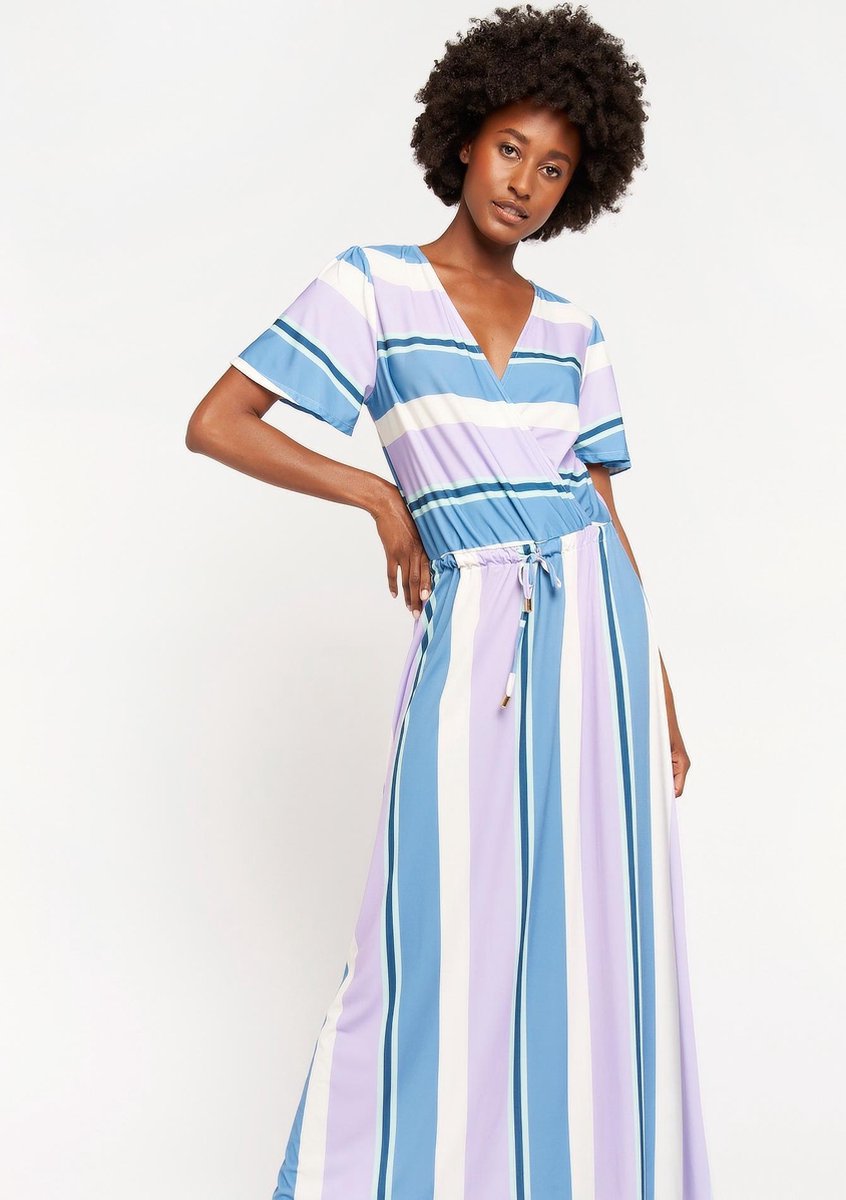 Gestreepte maxi-jurk - Paars