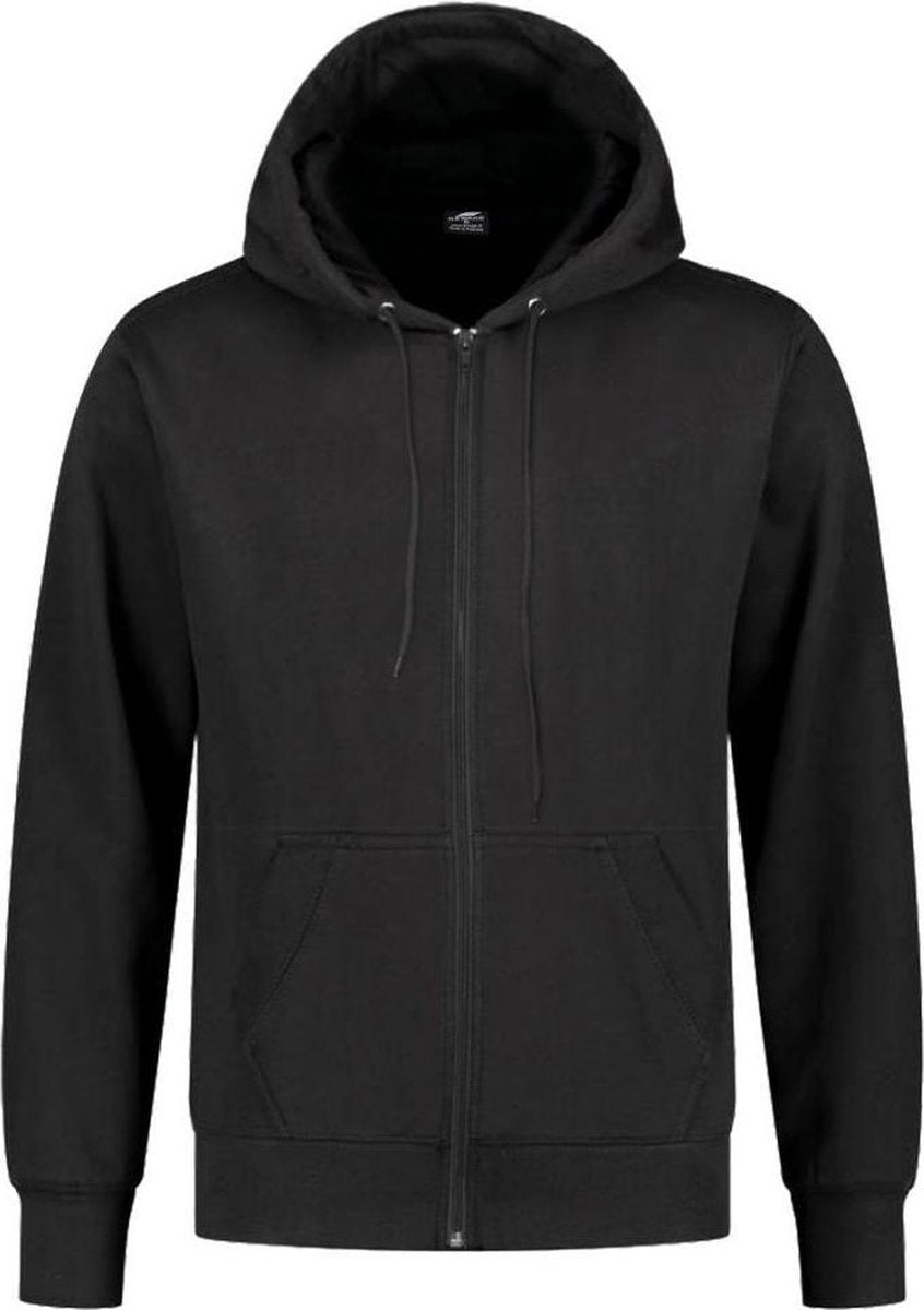 REWAGE Hoodie Met Rits Premium Heavy Kwaliteit - Heren - Zwart - S