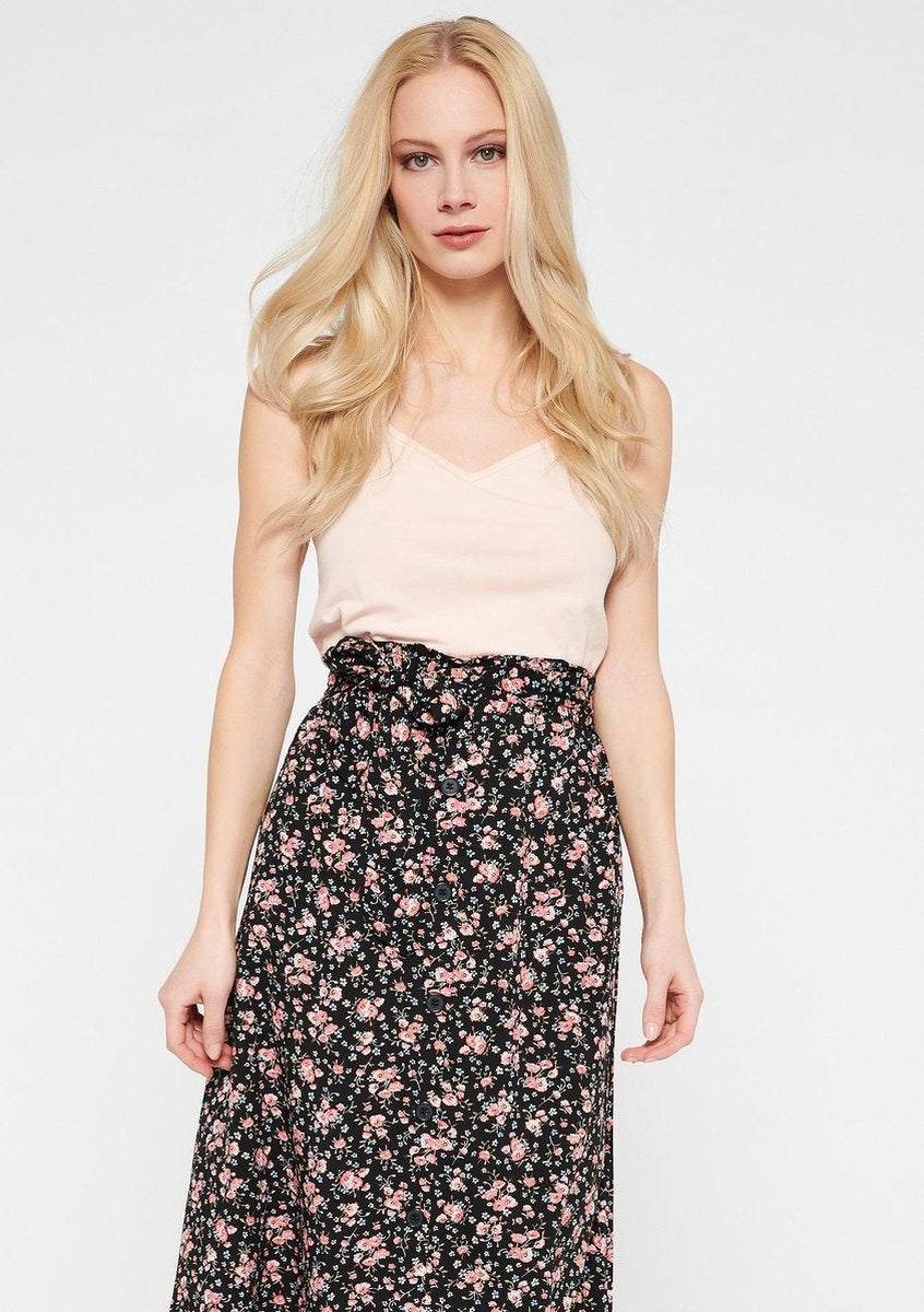 Tanktop met fijne bandjes - Nude