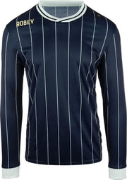 Robey Pinstripe LS voetbalshirt lange mouwen (maat 4XL) - Navy