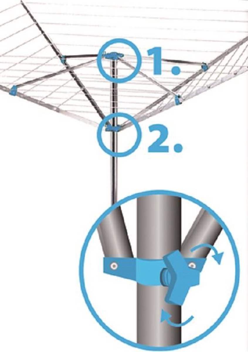 4goodz Aluminium Droogmolen drooglengte 42 meter - 230x230x180 cm