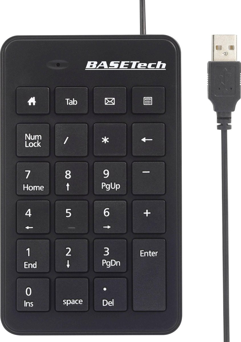 Basetech Bt-Usb-Numb1 Usb Numeriek Toetsenbord Zwart