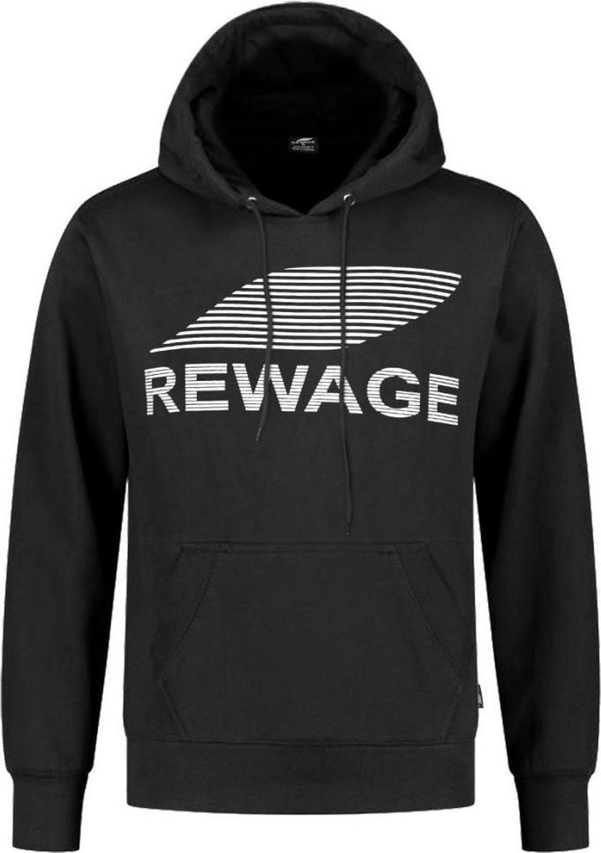 REWAGE Hoodie Premium Heavy Kwaliteit - Heren - Zwart  - M