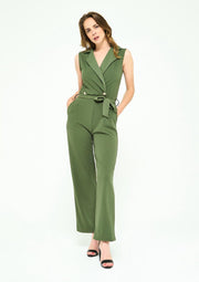 Klassieke broek met ceintuur - Khaki