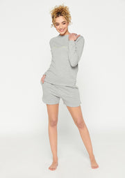 Comfortabele sweater met tekst - Licht Grijs