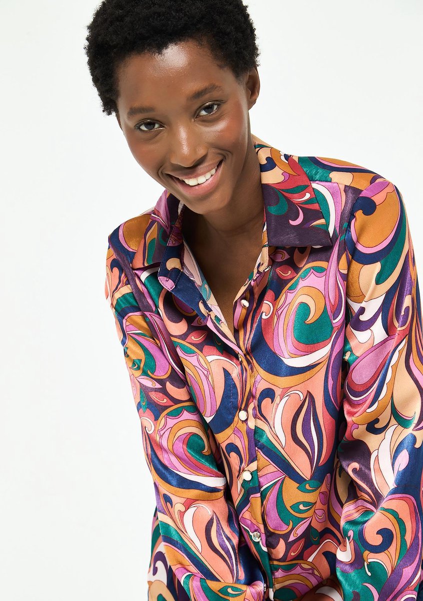 Maxi blouse met kleurrijke print - Veelkleurig