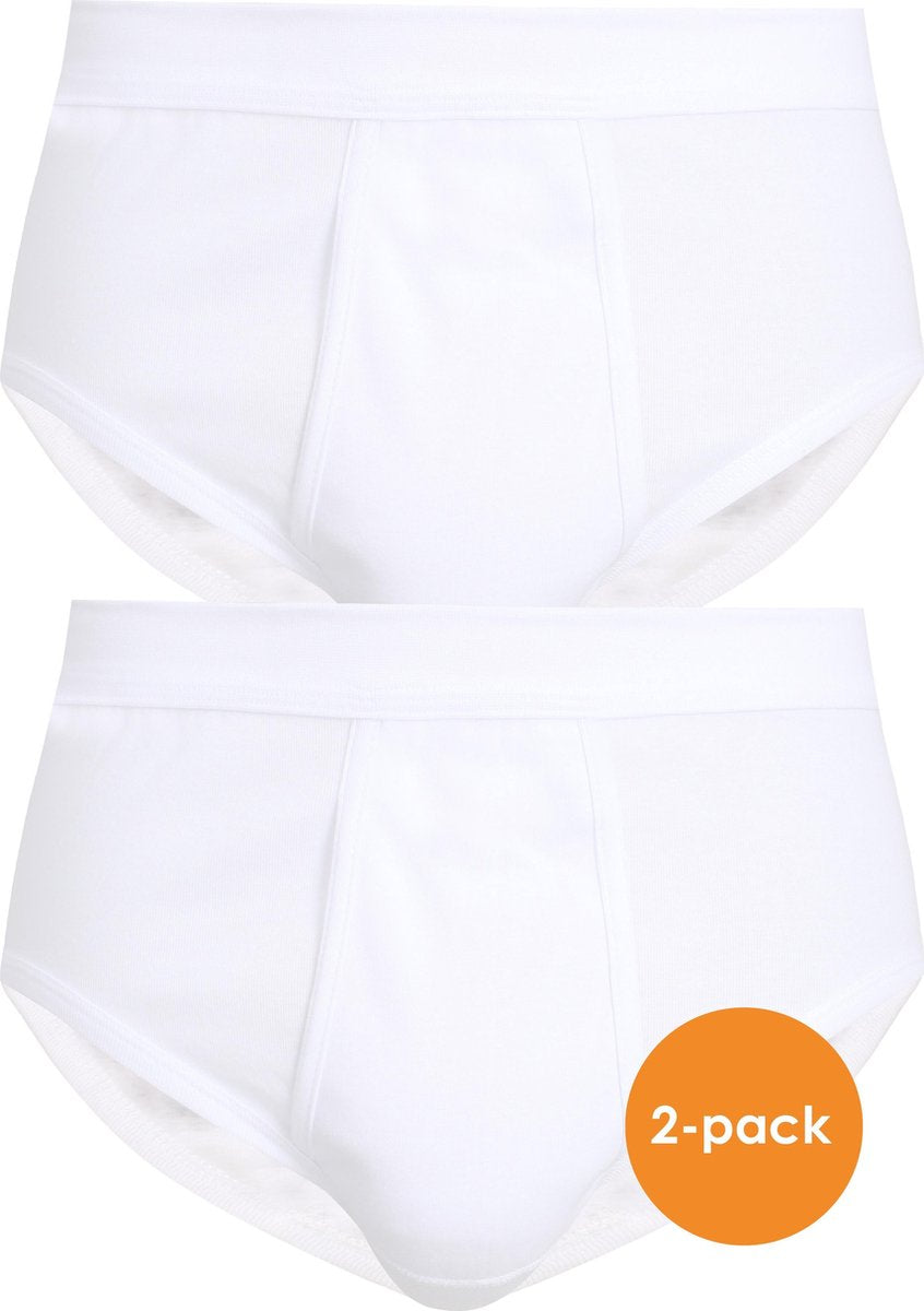 Ceceba heren slips met gulp - fijnrib (2-pack) - wit -  Maat: L