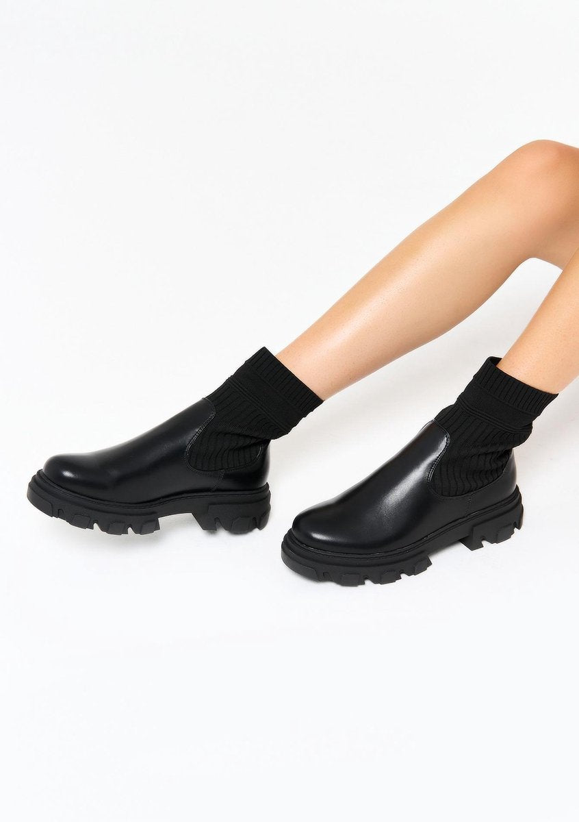 Boots met sleehak - Zwart