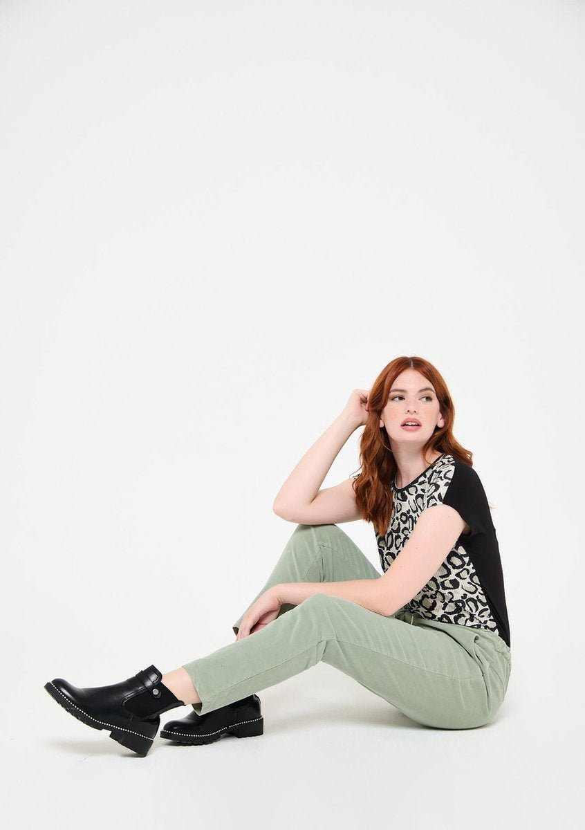 Slouchy corduroy broek - Khaki