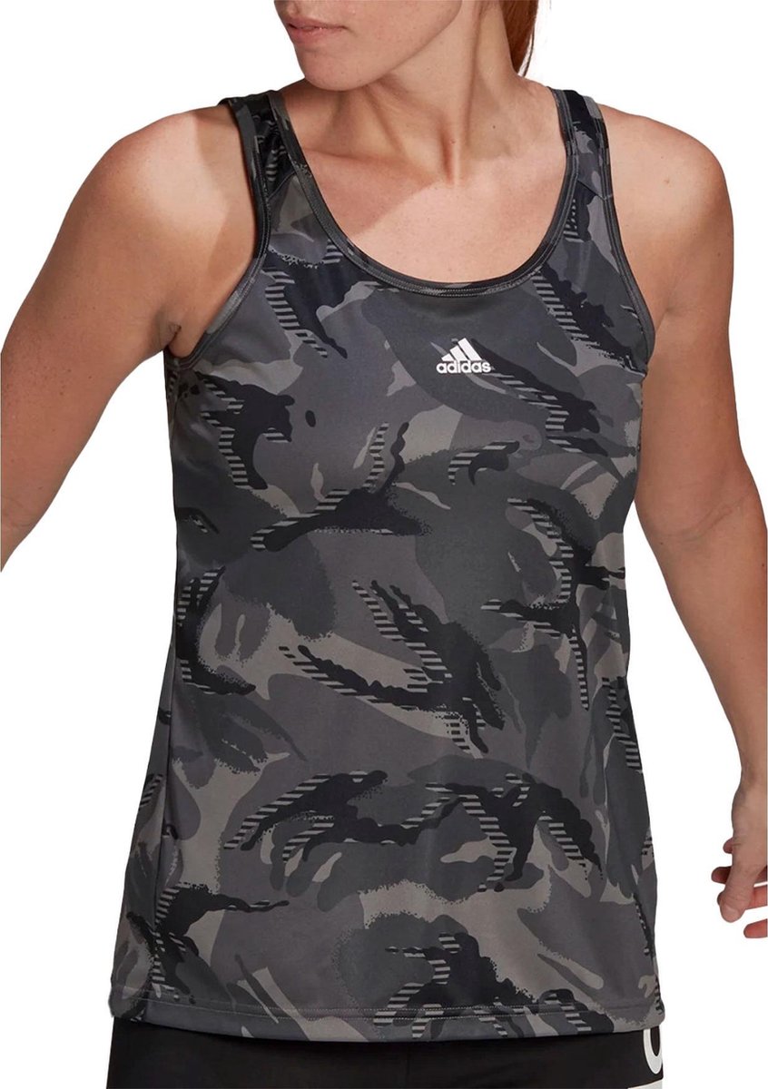 adidas adidas Designed 2 Move Sporttop - Maat XS  - Vrouwen - donkergrijs - grijs - zwart
