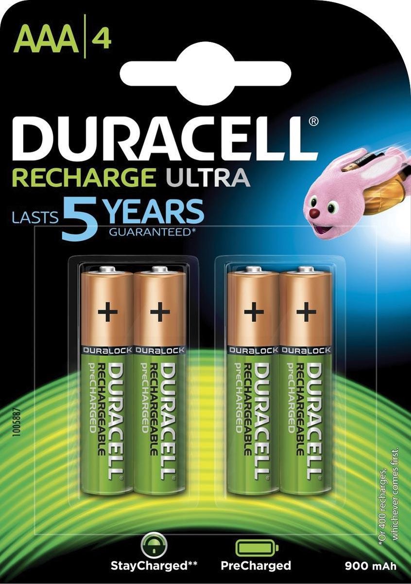 4x Duracell oplaadbare batterijen Recharge Ultra AAA