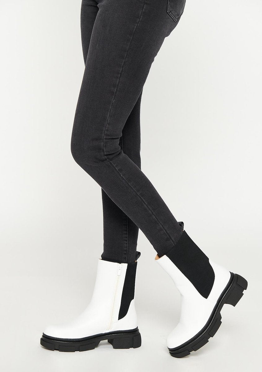 Halfhoge chelsea boots - Wit