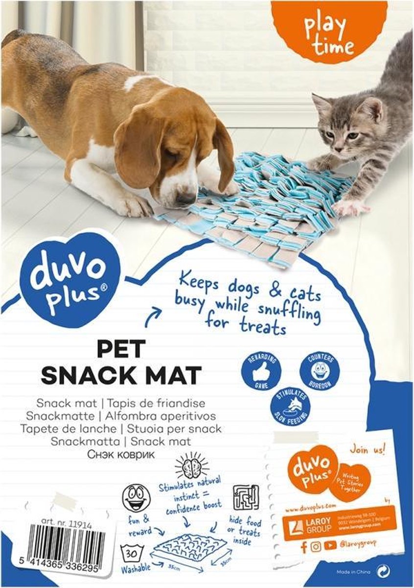 Snack mat Blauw/grijs 35x35cm