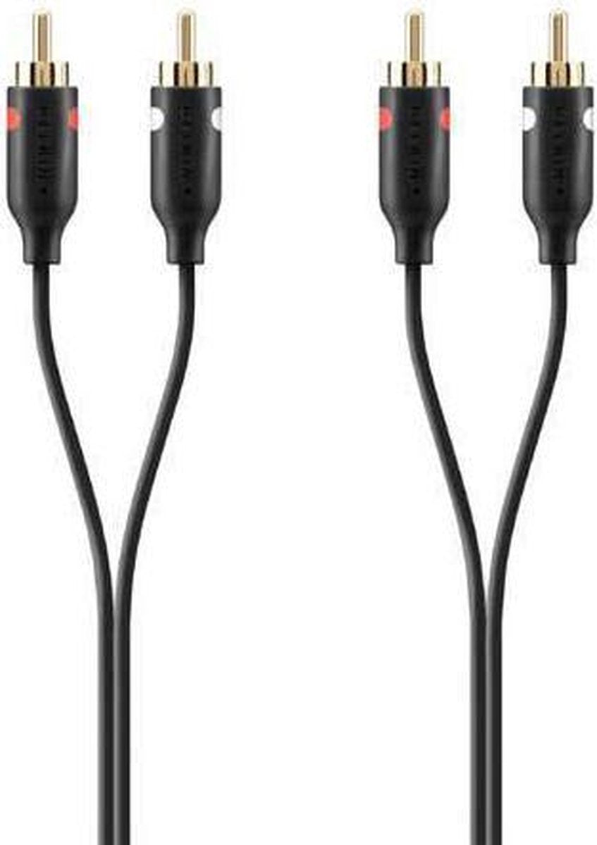 CABLE.AUDIO.2xRCA2xRCA.M/M.1M.BLACK.GOLD