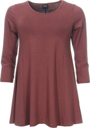 Zazou-A-lijn-shirt-driekwart-mouw-lightbordo