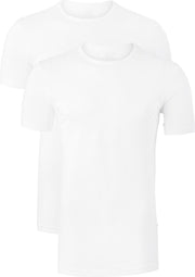 Claesen's Basics T-shirts (2-pack) - heren T-shirts O-hals - wit -  Maat: S