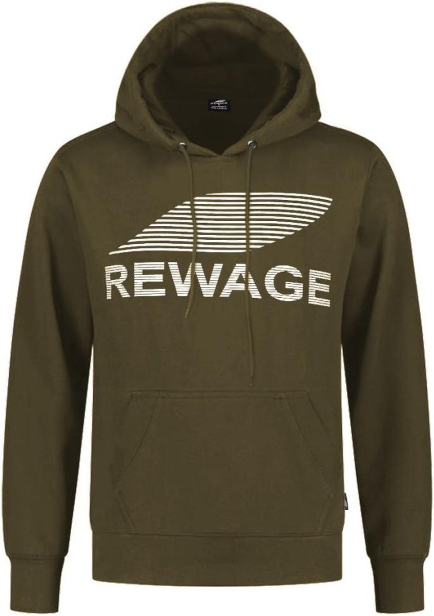 REWAGE Hoodie Premium Heavy Kwaliteit - Heren - Olijfgroen - XL