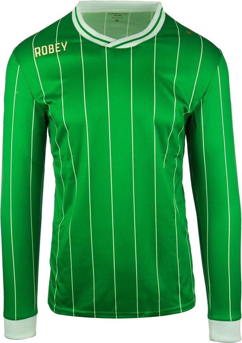 Robey Pinstripe LS voetbalshirt lange mouwen (maat 3XL) - Green
