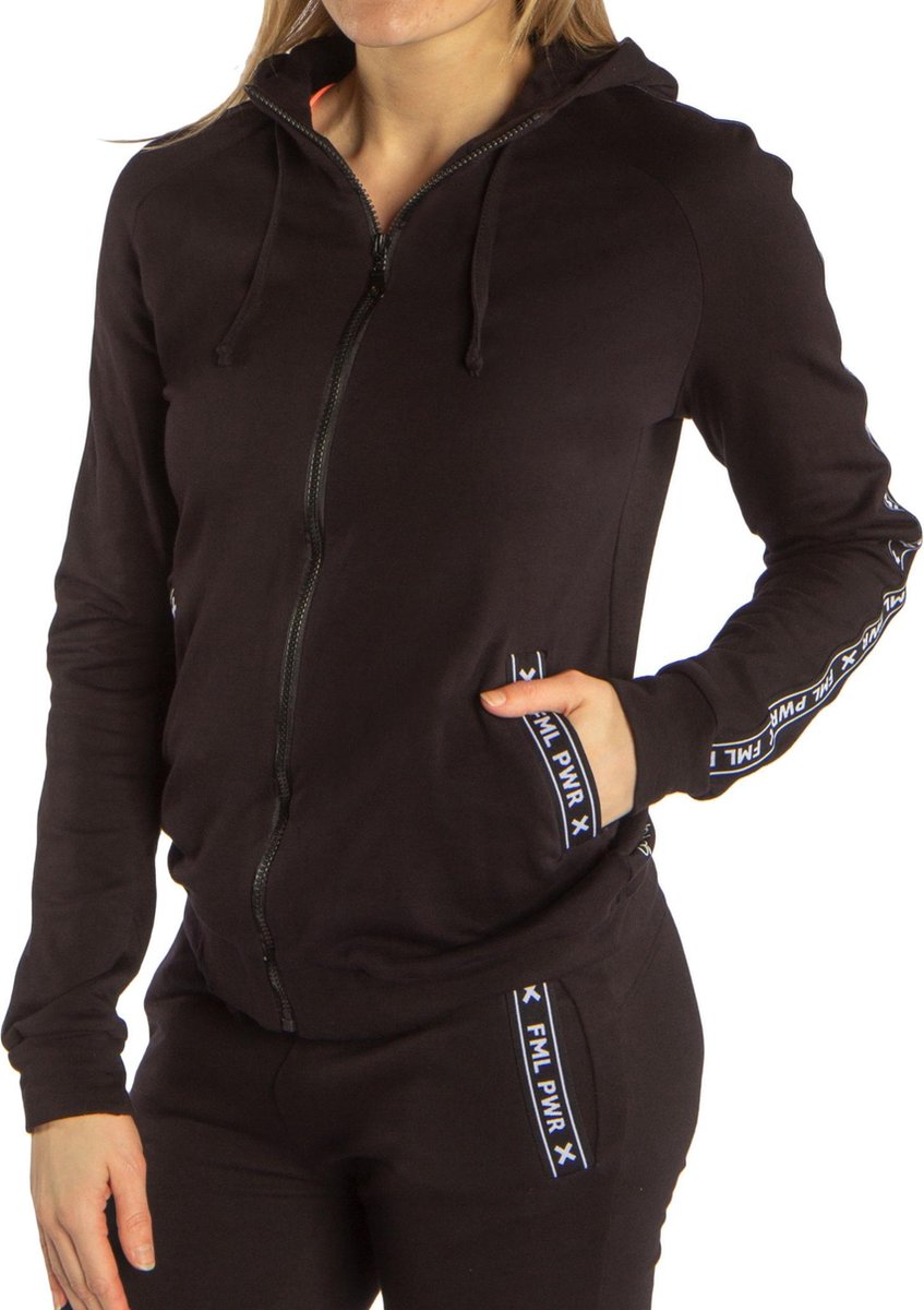 Papillon Vest Met Capuchon Fml Pwr Dames Zwart Xs