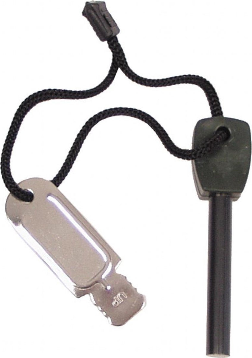 FireSteel Army – Zwart - Vuurmaker Magnesiumstick Survival Vonkenmaker Aansteker Vuuraansteker Magnesiumstaaf- Legerkwaliteit