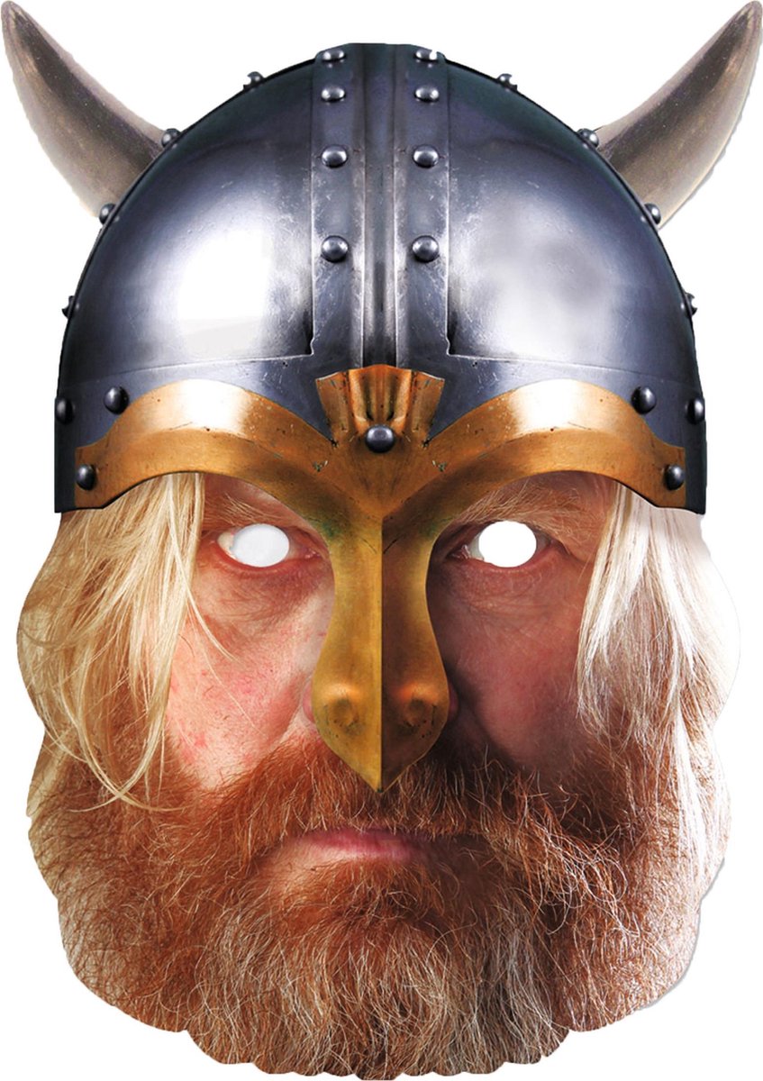 Kartonnen Viking masker - Verkleedmasker
