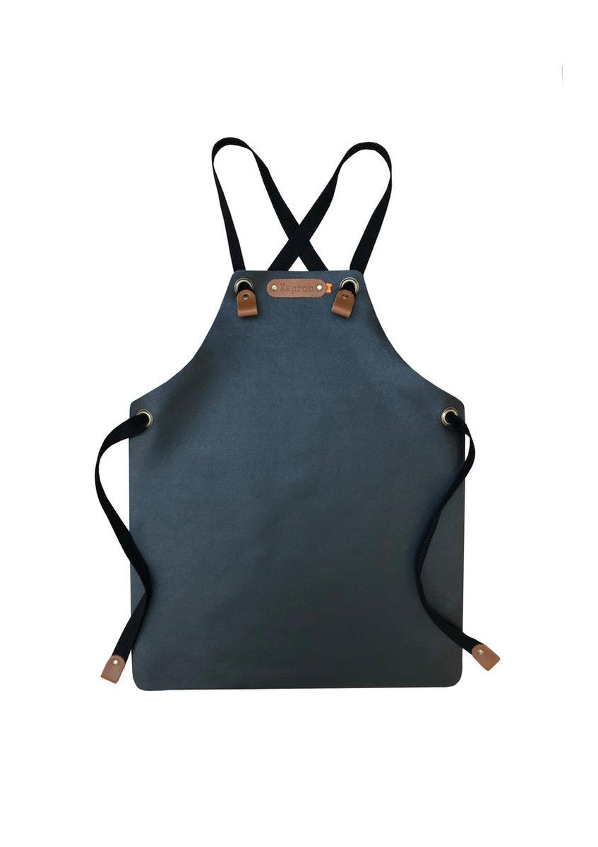 Xapron Kids leren (BBQ) schort - kleur Black (zwart)