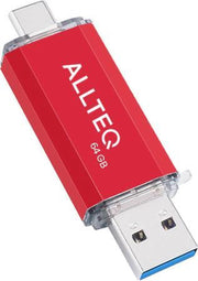 USB stick | Dual USB | USB C | 64 GB | Rood | Allteq
