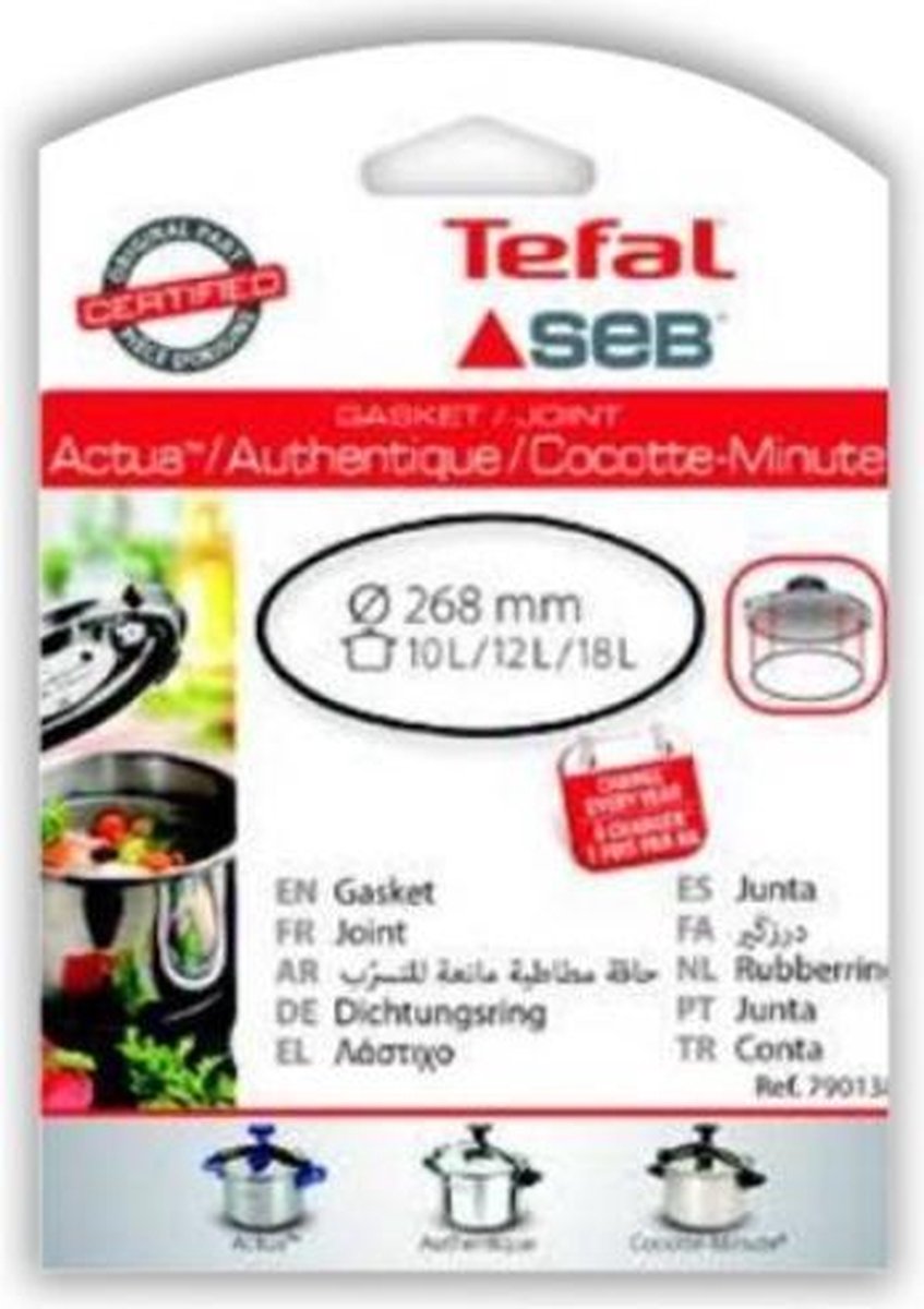 Tefal dekselring afdichting snelkookpan 268mm doorsnede  10 - 12 - 18 liter origineel Calor SEB Tefal 2606 v