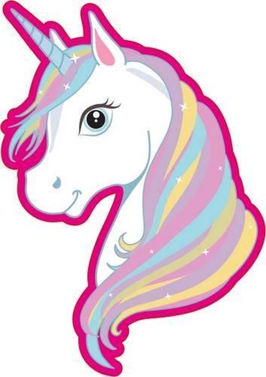 Aymax Knuffel Unicorn Meisjes 35 X 22 Cm Pluche Wit/roze