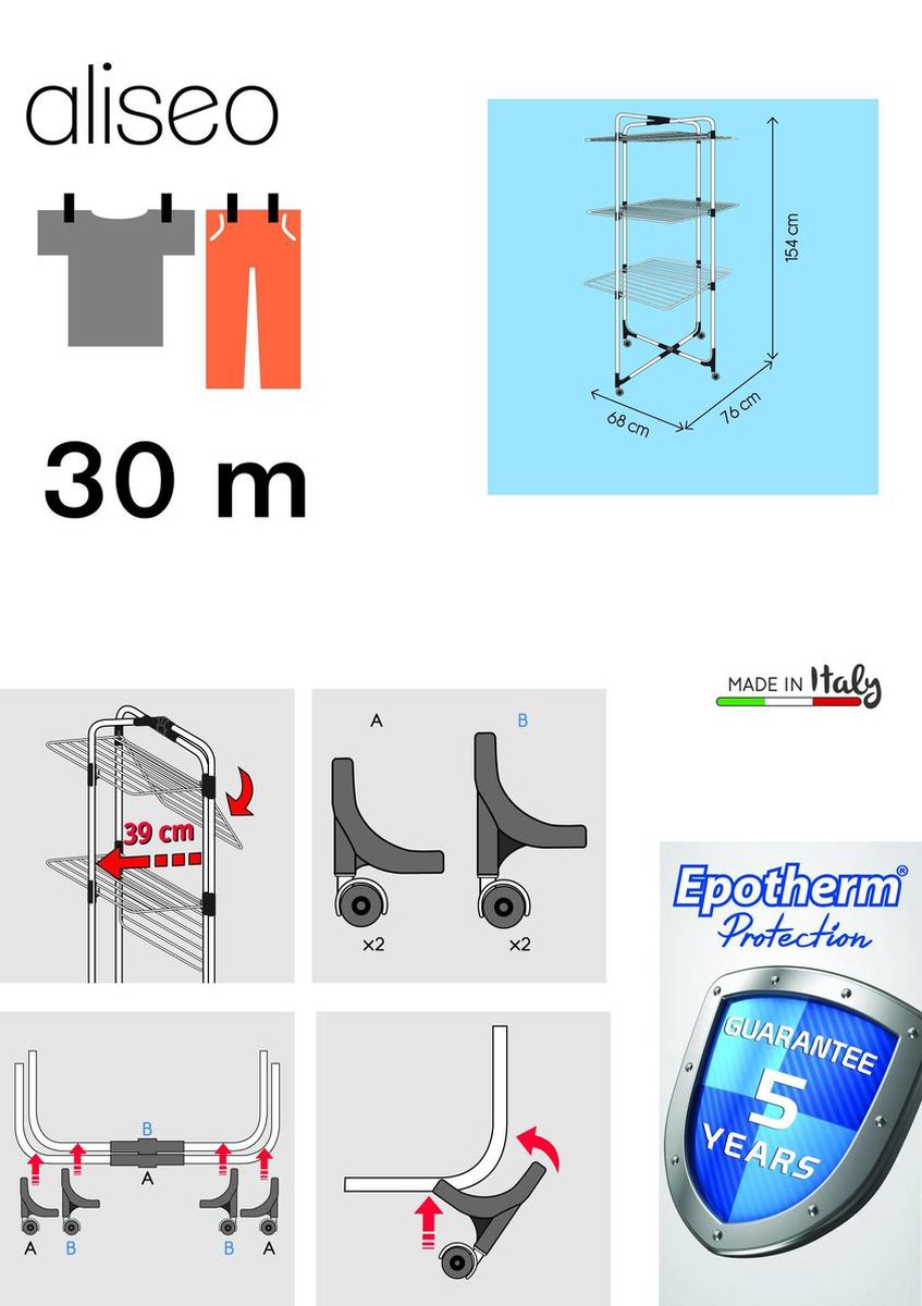 Tomado - Metaltex - Aliseo 3 - Droogtoren - 30 m - Grijs