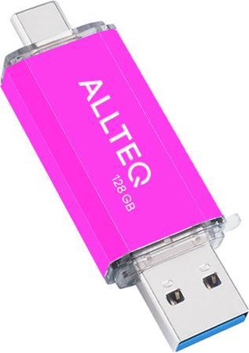 USB stick | Dual USB | USB C | 128 GB | Roze | Allteq