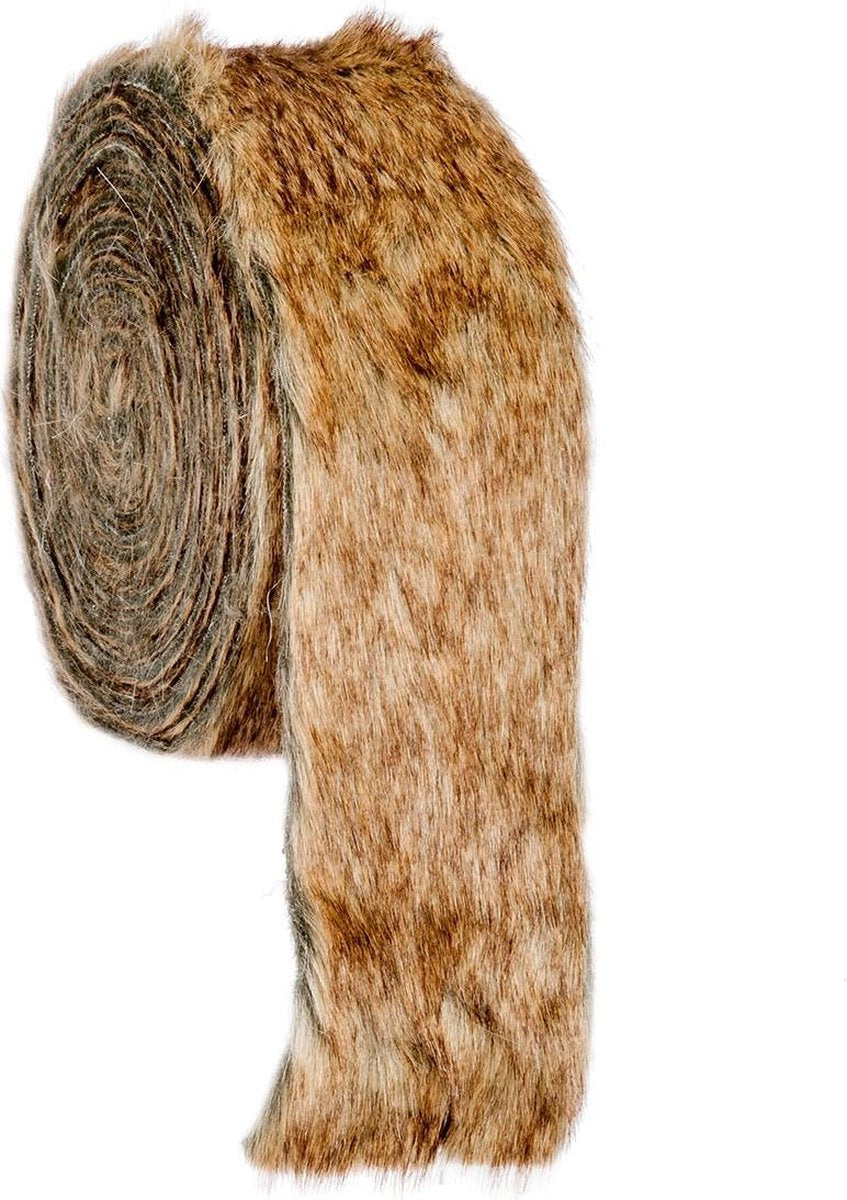 J-Line Lint Imitatiebont Polyester Bruin 8X200cm