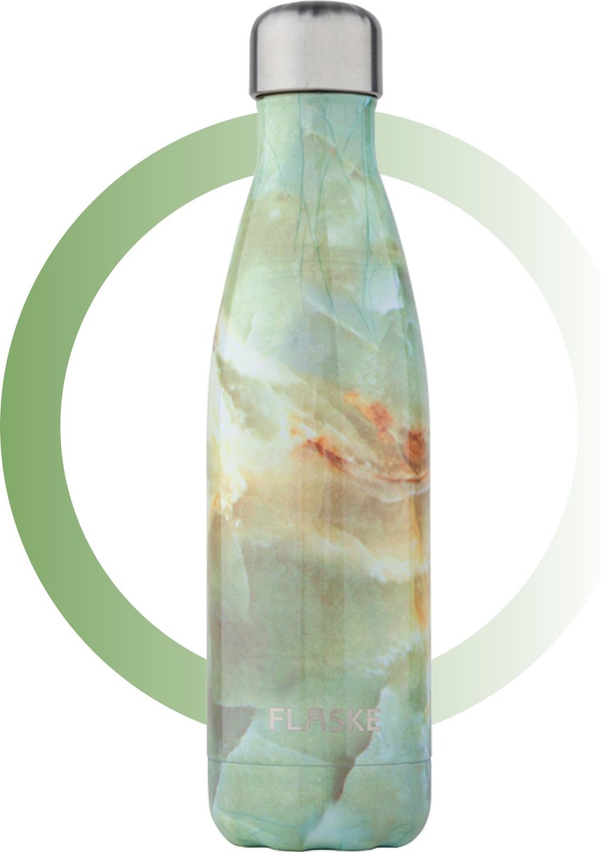 FLASKE Marble Glow RVS Thermosfles - 500ml - Drinkfles - Waterfles - Thermofles
