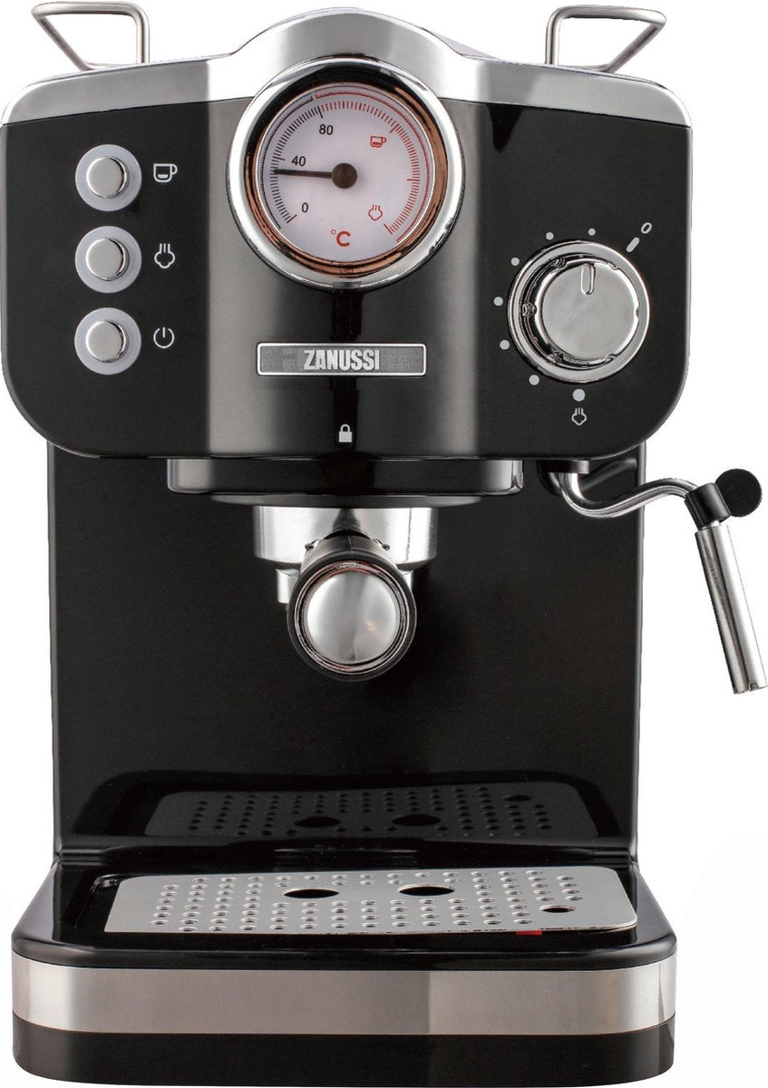 Zanussi - EMZ17-SSB - Vintage Barista Italian Espressomachine met stoompijpje - 20 bar - 1.25L - Zwart