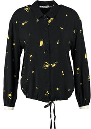 Only viscose blouse zwart multi - Maat 34