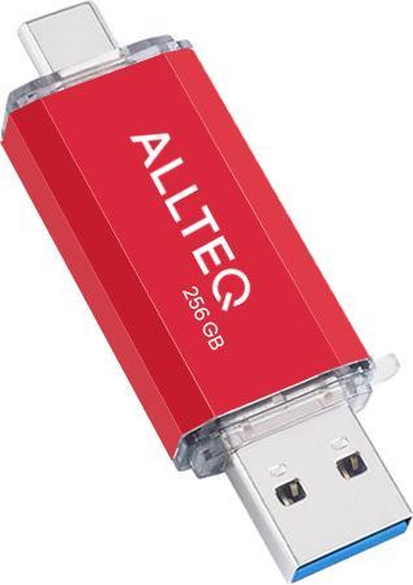 USB stick | Dual USB | USB C | 256 GB | Rood | Allteq