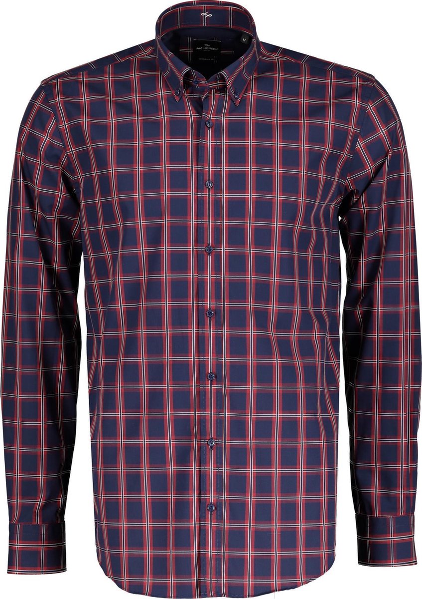Jac Hensen Overhemd - Modern Fit - Blauw - 4XL Grote Maten