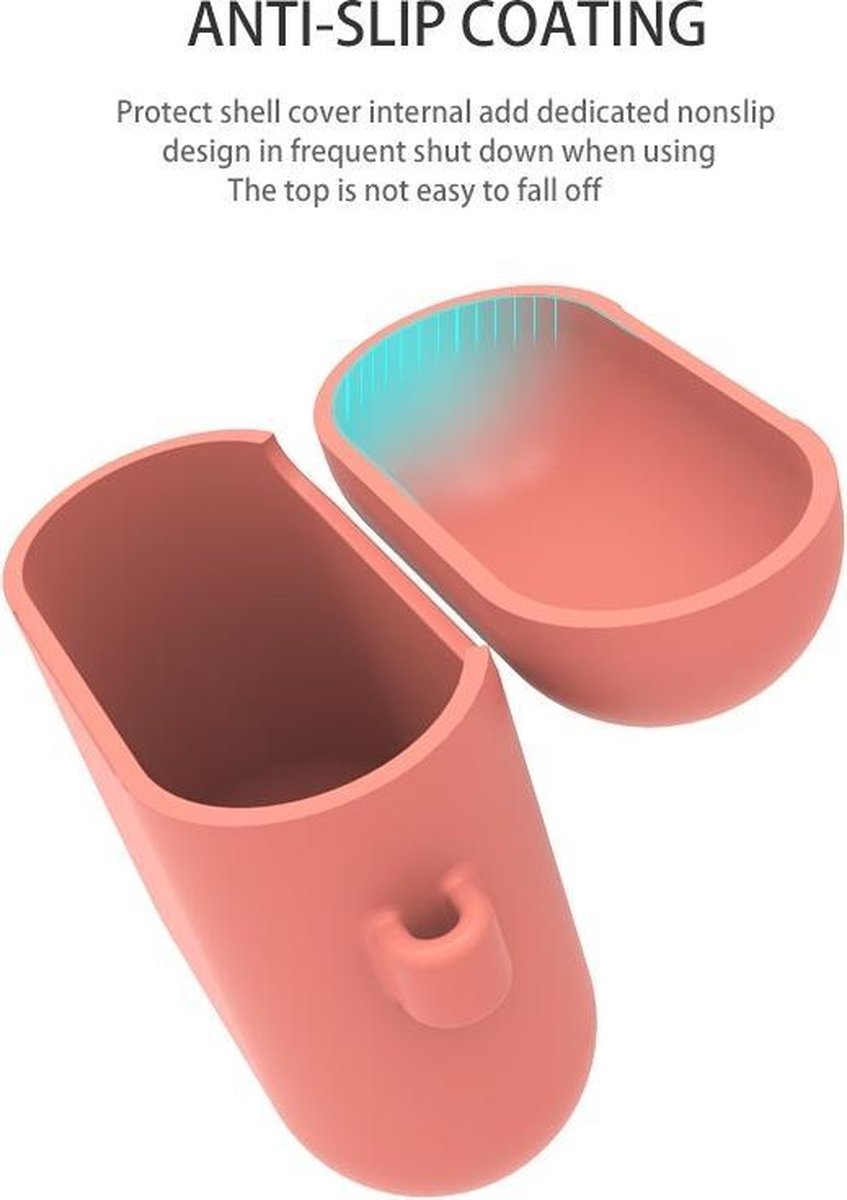 Mobigear Karabijnhaak Siliconen Cover Zwart / Wit voor Apple AirPods